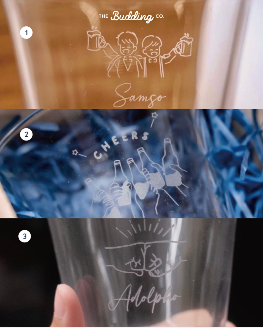 訂製圖案酒杯連木盒+開瓶器Gift Box