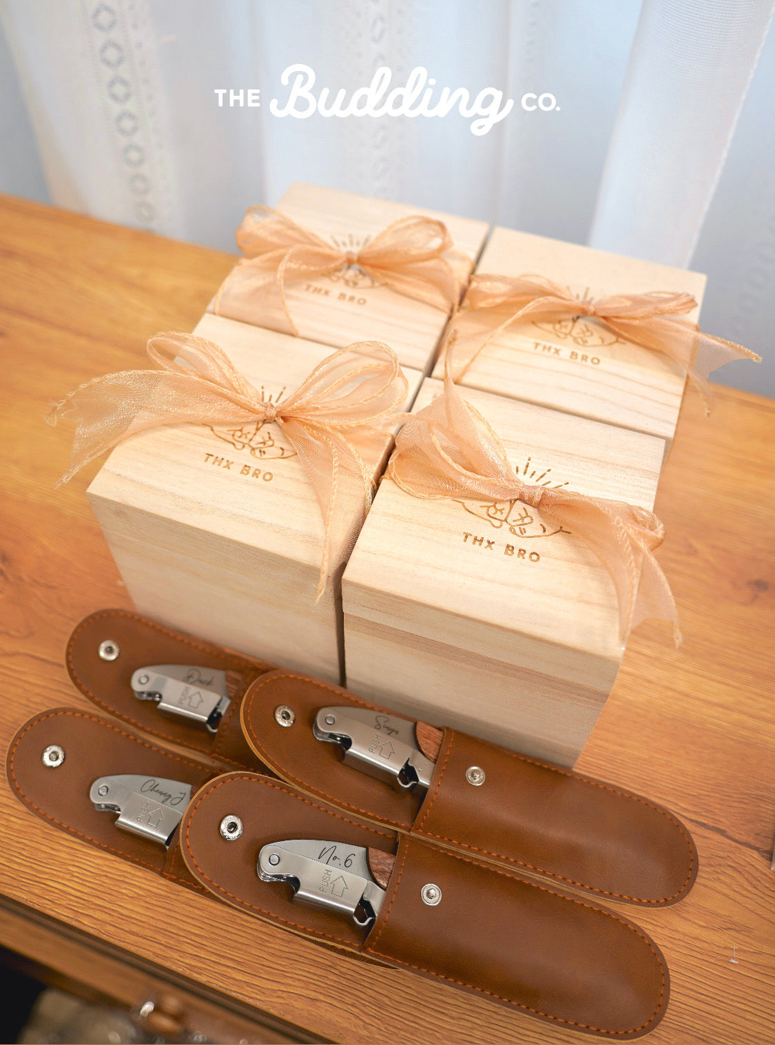 訂製圖案酒杯連木盒+開瓶器Gift Box